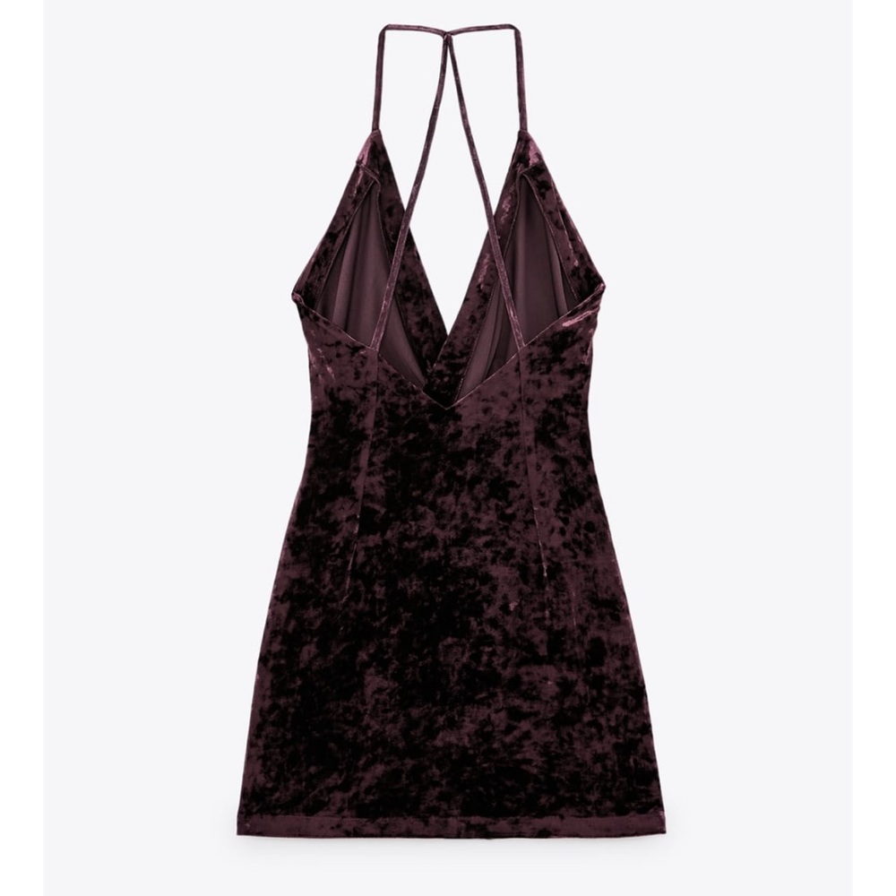 Purple velvet mini dress NWT ZARA